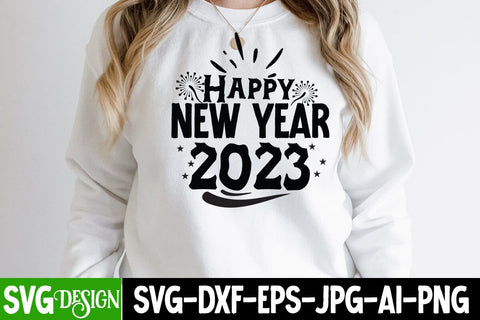 Happy New Year 2023 SVG Cut File , New Year SVG Design SVG BlackCatsMedia 