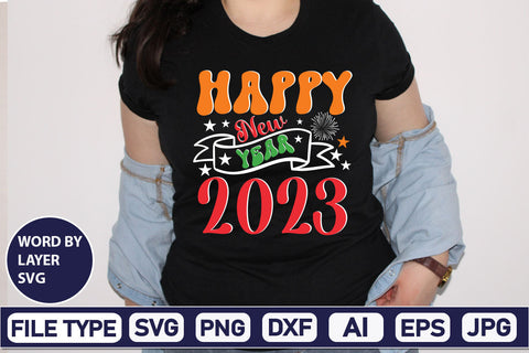 Happy New Year 2023 SVG Cut File SVGs,Quotes and Sayings,Food & Drink,On Sale, Print & Cut SVG DesignPlante 503 