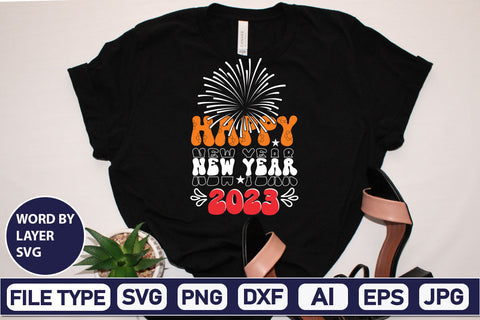 Happy New Year 2023 SVG Cut File SVGs,Quotes and Sayings,Food & Drink,On Sale, Print & Cut SVG DesignPlante 503 