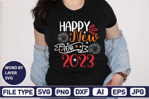 Happy New Year 2023 SVG Cut File SVGs,Quotes and Sayings,Food & Drink,On Sale, Print & Cut SVG DesignPlante 503 