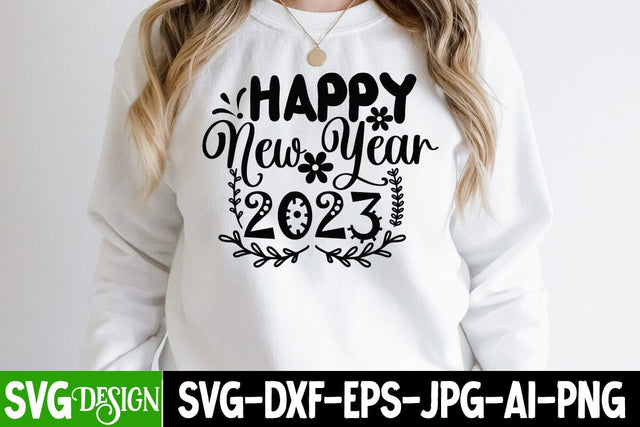 Happy New Year 2023 SVg Cute File SVG BlackCatsMedia 