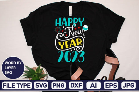 Happy New Year 2023 SVG Design SVGs,Quotes and Sayings,Food & Drink,On Sale, Print & Cut SVG DesignPlante 503 