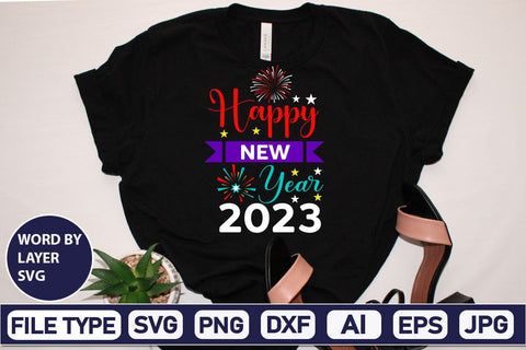 Happy New Year 2023 SVG Design SVGs,Quotes and Sayings,Food & Drink,On Sale, Print & Cut SVG DesignPlante 503 