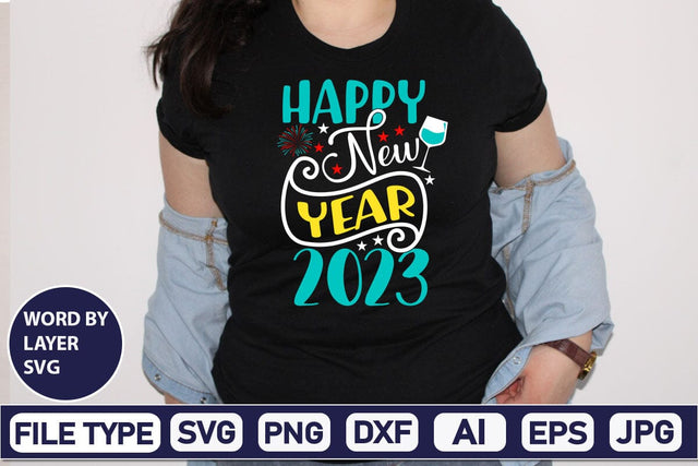 Happy New Year 2023 SVG Design SVGs,Quotes and Sayings,Food & Drink,On Sale, Print & Cut SVG DesignPlante 503 