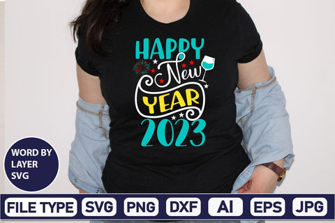Happy New Year 2023 SVG Design SVGs,Quotes and Sayings,Food & Drink,On Sale, Print & Cut SVG DesignPlante 503 