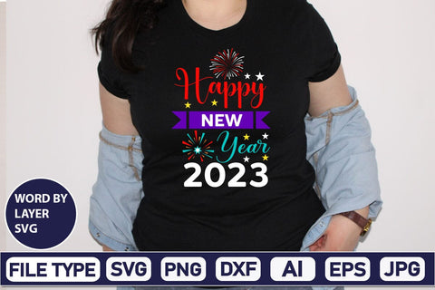 Happy New Year 2023 SVG Design SVGs,Quotes and Sayings,Food & Drink,On Sale, Print & Cut SVG DesignPlante 503 