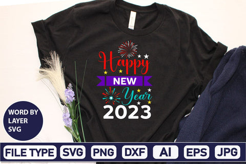 Happy New Year 2023 SVG Design SVGs,Quotes and Sayings,Food & Drink,On Sale, Print & Cut SVG DesignPlante 503 
