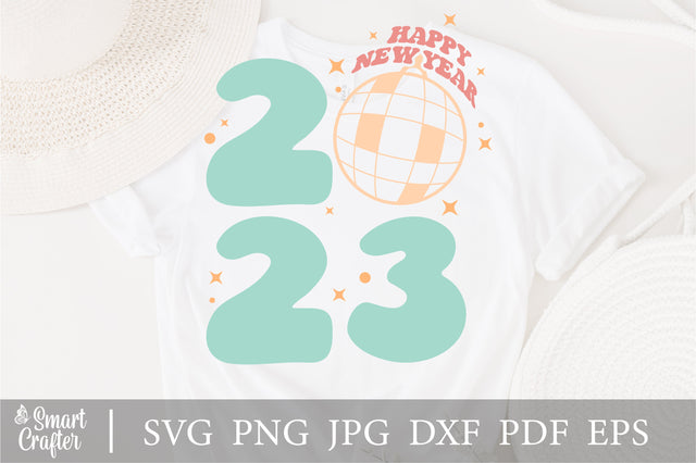 Happy New Year 2023 SVG, Happy New Design, 2023, Cricut Cut File, Sublimation, Printable, Clip Art, Instant Download svg png dxf eps cameo SVG Fauz 