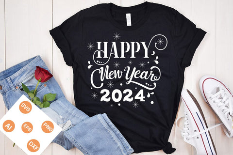 Happy New Year 2024 Round Sign SVG, Happy New Year 2024 Svg, Happy New Year SVG Design, SVGs,Quotes and Sayings,Food & Drink,On Sale, Print & Cut SVG DesignPlante 503 