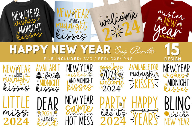 Happy New Year 2024 Svg Bundle SVG Regulrcrative 