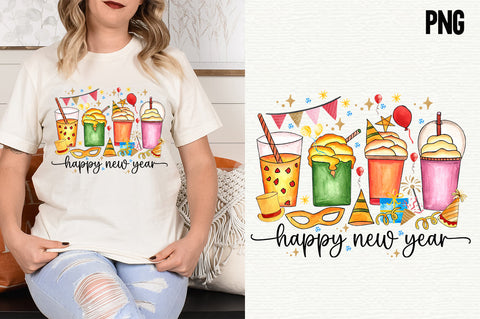 Happy New Year Coffee Sublimation SVG fokiira 