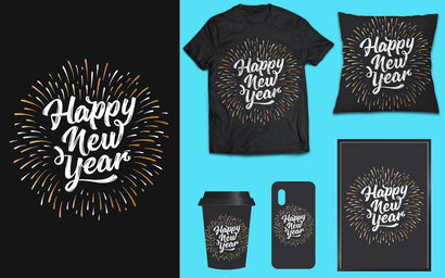 Happy New Year Colorful Firework T-Shirt SVG naemmiah021 