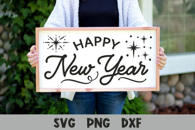 Happy New Year | Farmhouse Sign SVG SVG Shine Green Art 