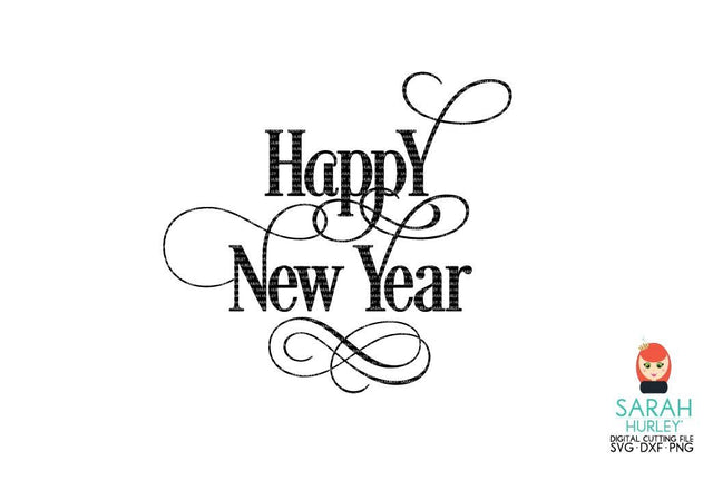 Happy New Year Flourish SVG Sarah Hurley 