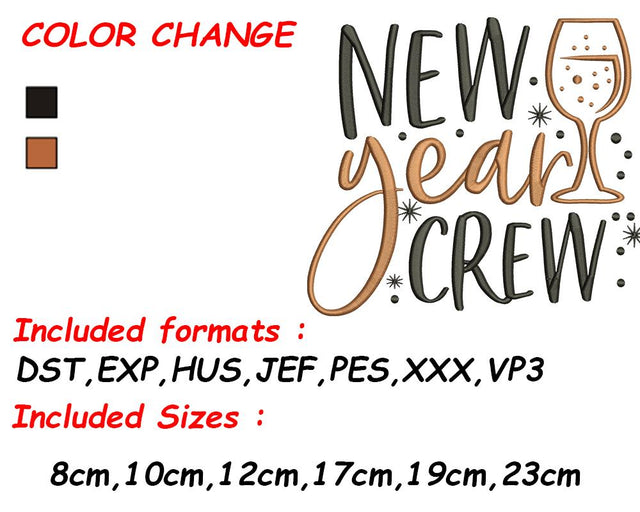 Happy New Year Gift, New Year Embroidery, New Years Party, Funny Happy New Year, Holiday Embroidery Embroidery/Applique DESIGNS SVG Digital Designer 