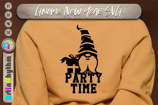 Happy new year, Gnome party time svg SVG Artinrhythm shop 