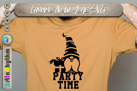 Happy new year, Gnome party time svg SVG Artinrhythm shop 