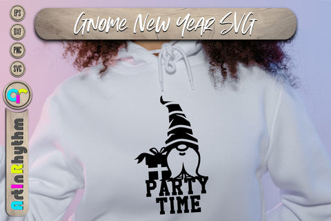 Happy new year, Gnome party time svg SVG Artinrhythm shop 