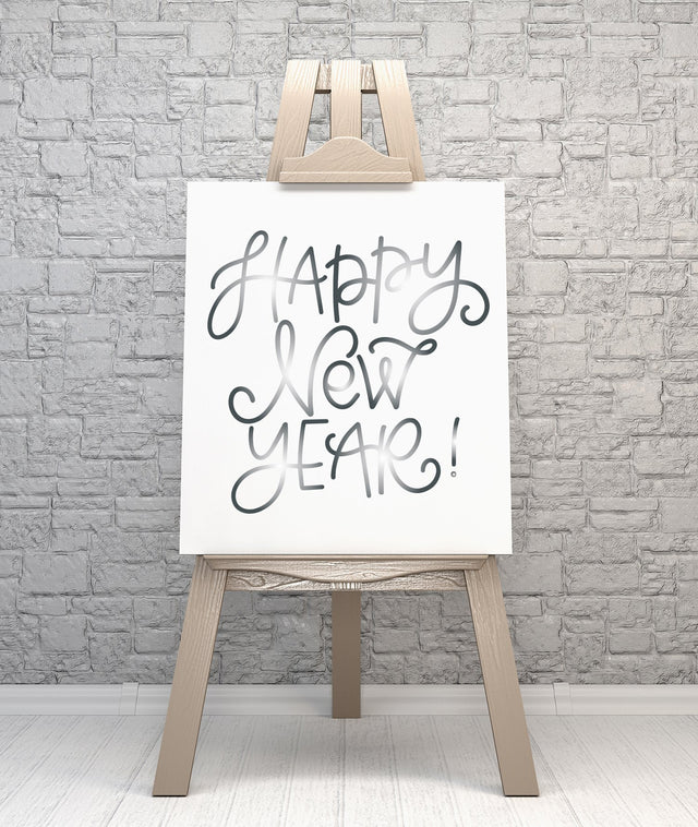 Happy New Year Hand Lettered Cut File SVG SVG Cursive by Camille 