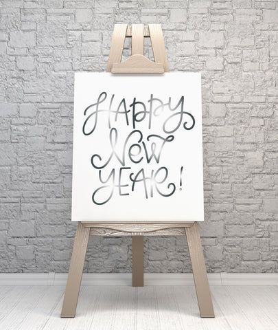 Happy New Year Hand Lettered Cut File SVG SVG Cursive by Camille 