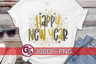 Happy New Year PNG for Sublimation Sublimation Greedy Stitches 