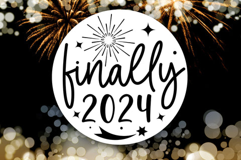 Happy New Year Round Sign Bundle SVG Regulrcrative 