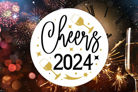 Happy New Year Round Sign svg Bundle SVG Regulrcrative 