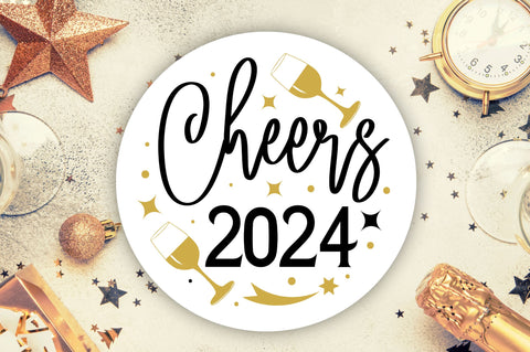 Happy New Year Round Sign svg Bundle SVG Regulrcrative 