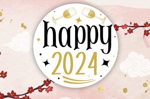 Happy New Year Round Sign svg Bundle SVG Regulrcrative 