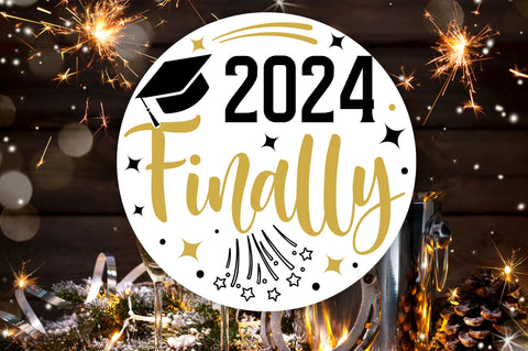 Happy New Year Round Sign svg Bundle SVG Regulrcrative 