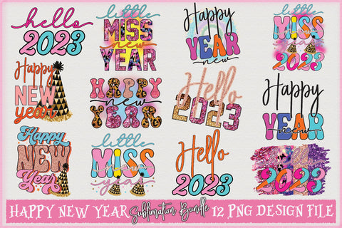 Happy New Year Sublimation Bundle Sublimation Creativeart88 