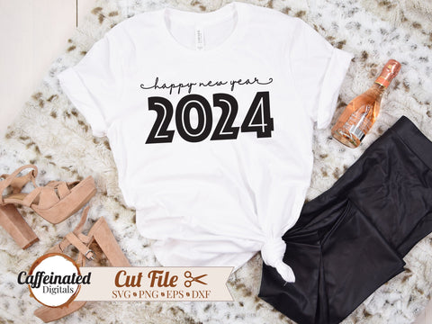 Happy New Year svg, 2024 svg SVG Caffeinated SVGs 