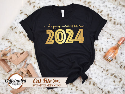 Happy New Year svg, 2024 svg SVG Caffeinated SVGs 