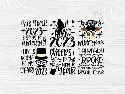 Happy New Year SVG Bundle, 2023 Svg Quotes, New Years Eve Svg, Png Sublimation, Cut Files For Cricut, Silhouette Dxf SVG TonisArtStudio 