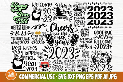 Happy New Year SVG Bundle, 2023 SVG Quotes, New Years Svg SVG TonisArtStudio 