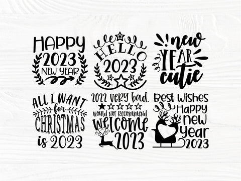 Happy New Year SVG Bundle, 2023 SVG Quotes, New Years Svg SVG TonisArtStudio 