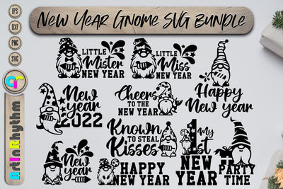 Happy New year svg bundle, Gnome svg bundle SVG Artinrhythm shop 