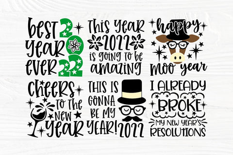 Happy New Year SVG Bundle, Hello 2022 Svg Cut File SVG TonisArtStudio 