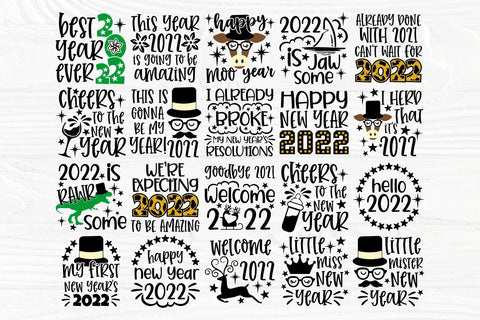 Happy New Year SVG Bundle, Hello 2022 Svg Cut File SVG TonisArtStudio 