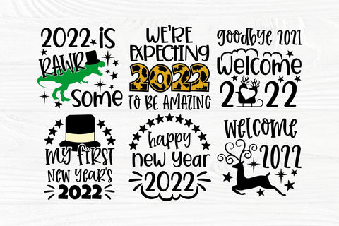 Happy New Year SVG Bundle, Hello 2022 Svg Cut File SVG TonisArtStudio 