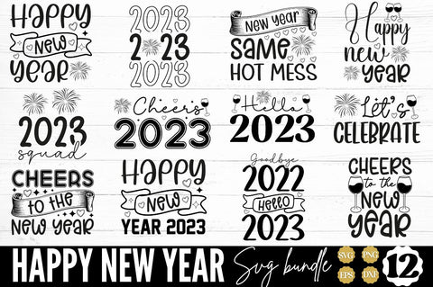 Happy New Year SVG Bundle SVG DESIGNISTIC 