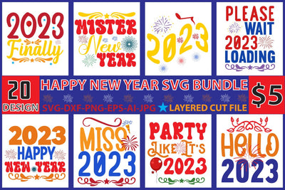 Happy new year SVG Bundle SVG Newmockups 
