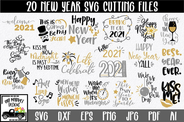 Happy New Year SVG Bundle SVG Old Market