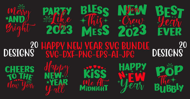 Happy New Year SVG Bundle SVG Syaman 