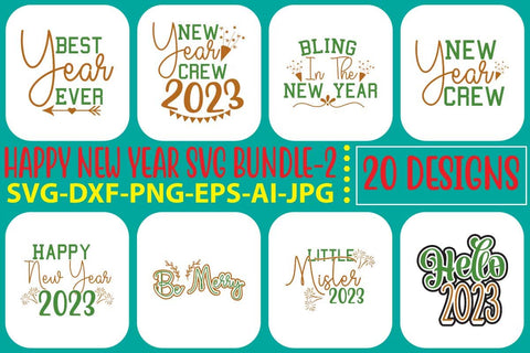 Happy New Year SVG Bundle SVG Syaman 