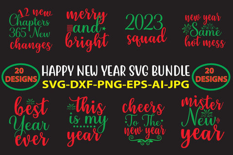 Happy New Year SVG Bundle SVG Syaman 