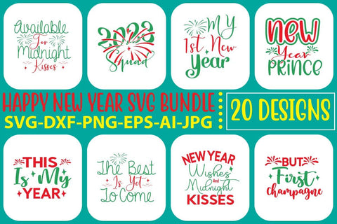 Happy New Year SVG Bundle SVG Syaman 