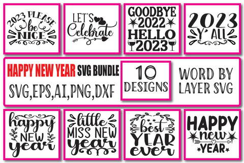 Happy New Year SVG Bundle Voi. 2 SVG Craftlabsvg24 