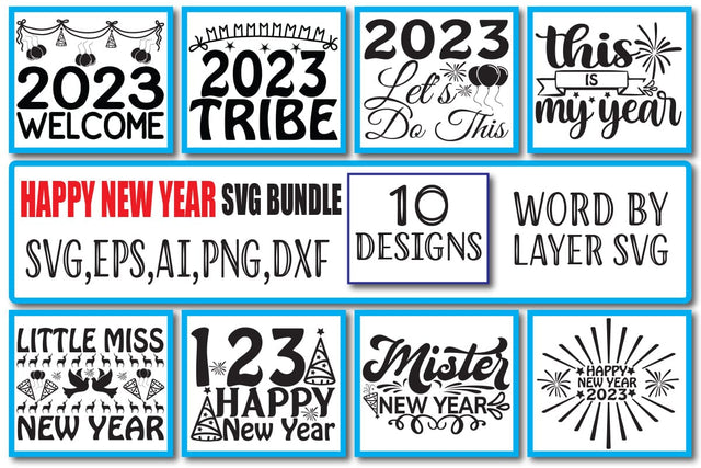 Happy New Year SVG Bundle Vol. 1 SVG Craftlabsvg24 