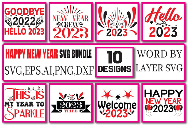Happy New Year SVG Bundle Vol. 3 SVG Craftlabsvg24 